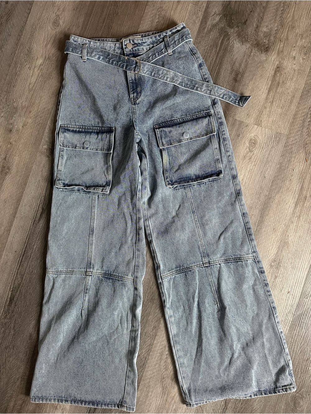 PTCL Ethika Wide-Leg Belted Cargo Jeans